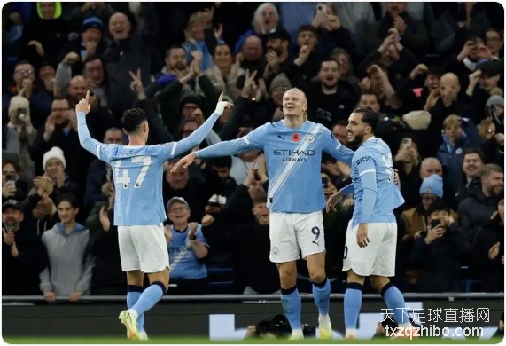 哈兰德双响奥赖利破门 曼城3-1伯恩茅斯升至第二
